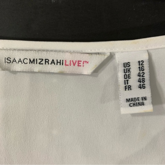 2/$35 Isaac Mizrahi Swiss Dot Blouse Ruffle Slvs - Picture 11 of 14
